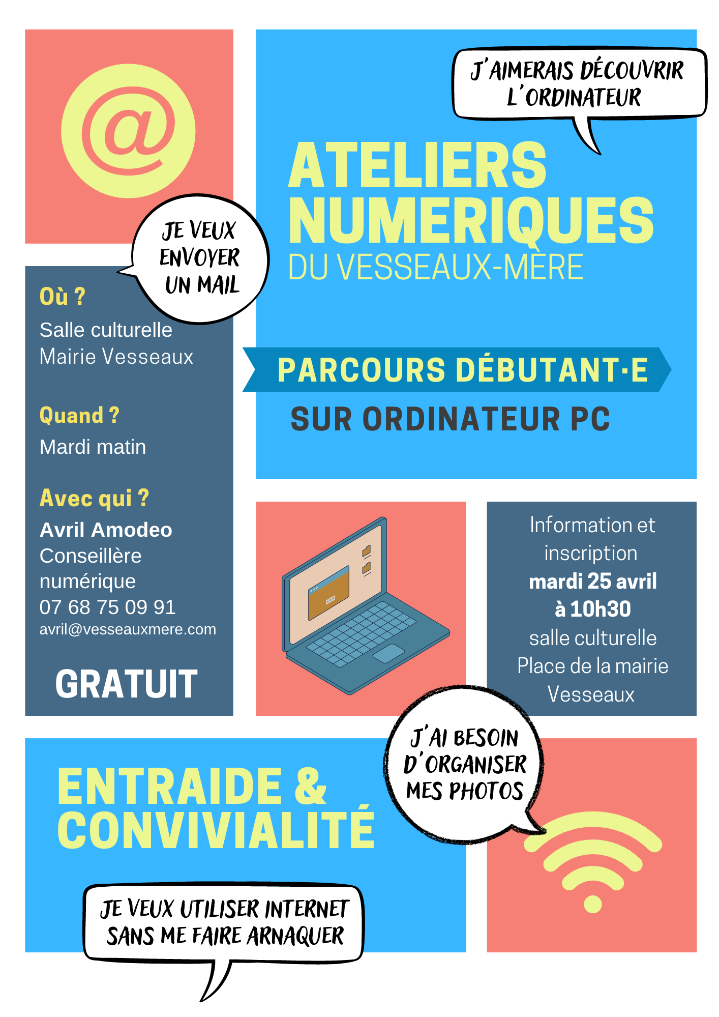 ateliers numériques poussin débutant